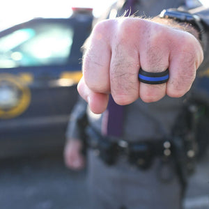 Thin Blue Line Silicone Ring