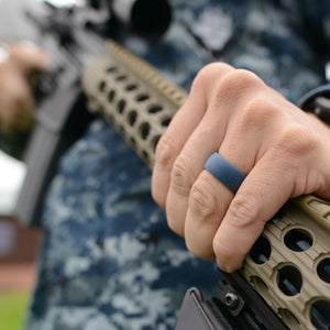 Men's Blue Silicone Ring