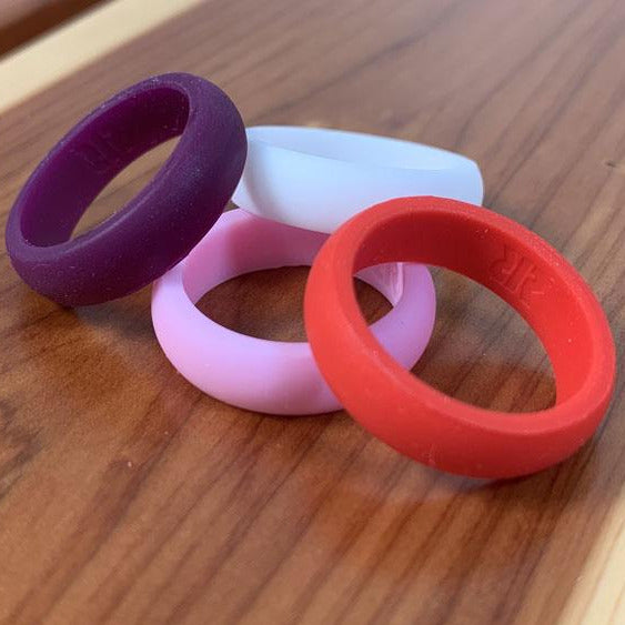 Forthee Silicone Wedding Ring for Women, 7 Pack Silicone Rubber