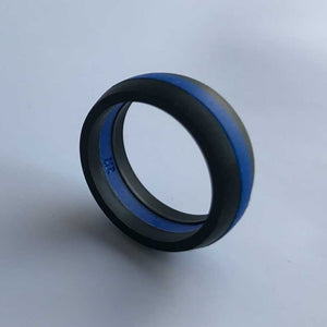Thin Blue Line Silicone Ring
