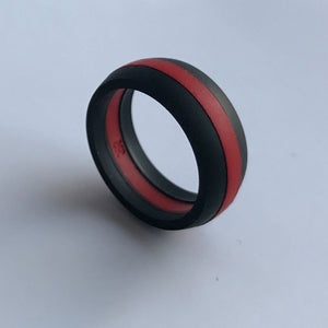 Thin Red Line Silicone Ring