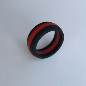 Thin Red Line Silicone Ring