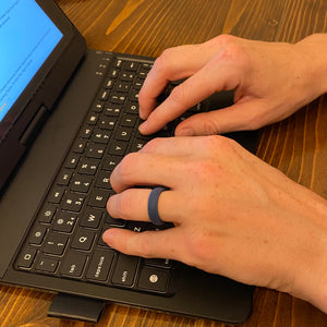 Women's Navy Blue Silicone Ring