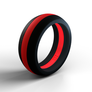 Thin Red Line Silicone Ring