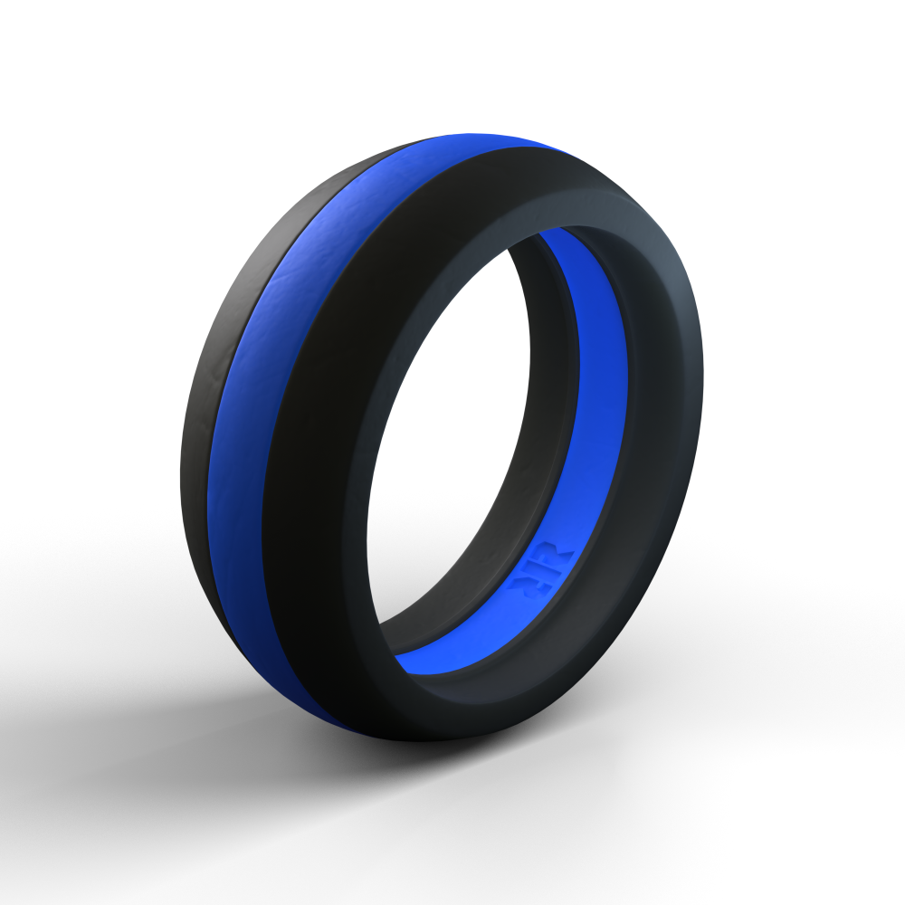 Blue line silicone best sale rings